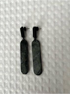 Chico's Black Marbleized Drop Earrings